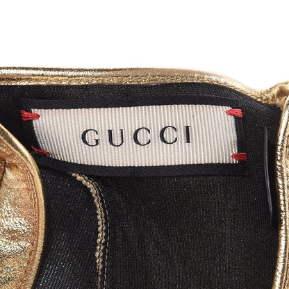 Gucci Metallic Nappa Donna Fingerless Gloves 7.5 Gold 3 of 6
