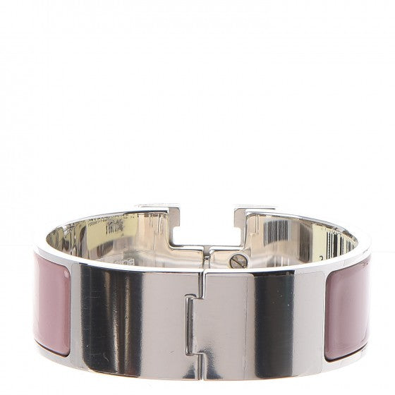 Hermes Enamel Wide Clic Clac H Bracelet PM Bois De Rose 4 of 5