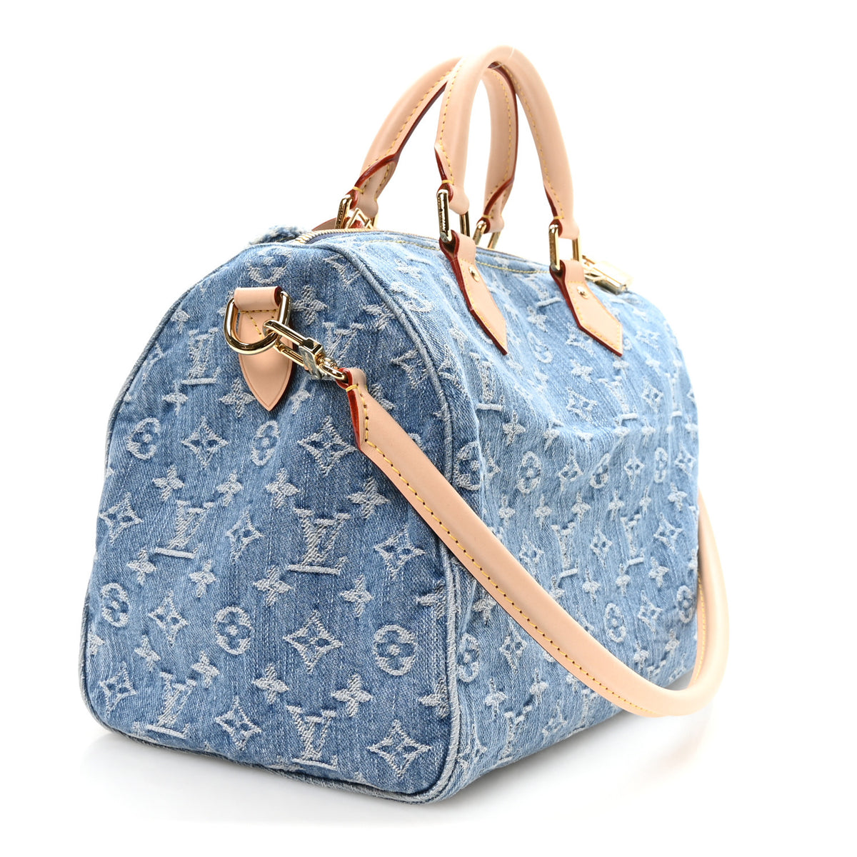 Louis Vuitton Monogram Denim Speedy Soft 30 Blue 2 of 9