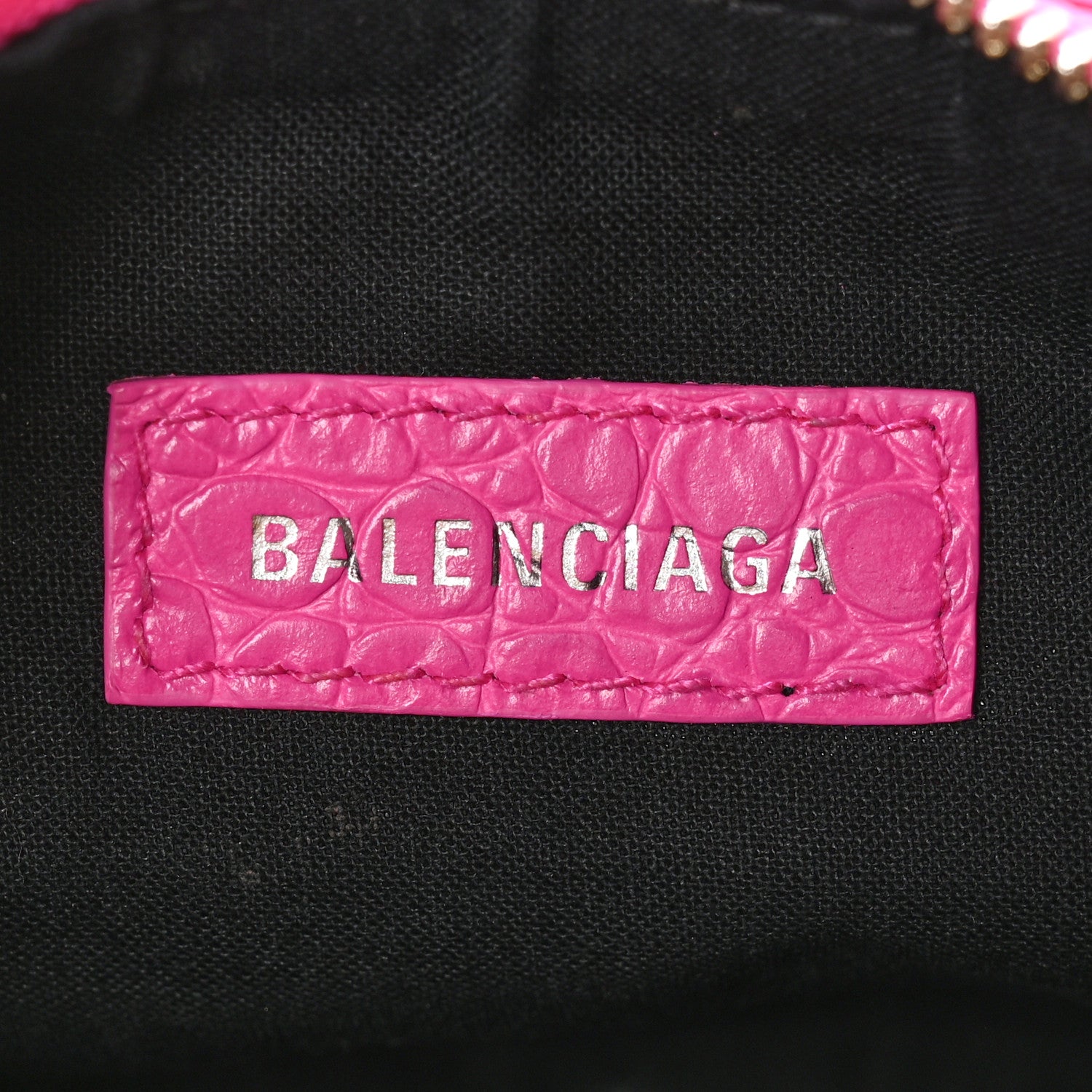 Balenciaga Extra Supple Calfskin Crocodile Embossed XS Le Cagole Shoulder Bag Lipstick Pink 7 of 11