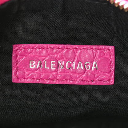 Balenciaga Extra Supple Calfskin Crocodile Embossed XS Le Cagole Shoulder Bag Lipstick Pink 7 of 11