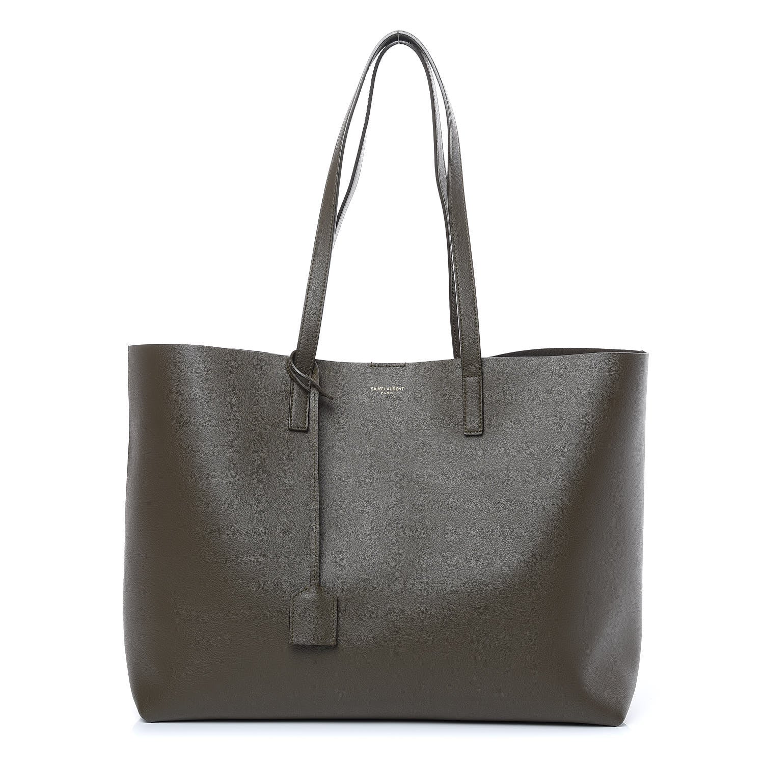Saint Laurent Calfskin Large Shopping Tote Earth 1 of 10