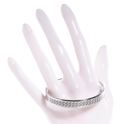 Hermes Enamel Printed Narrow Clic C'est Noue Bracelet 62 White Platinum 2 of 6