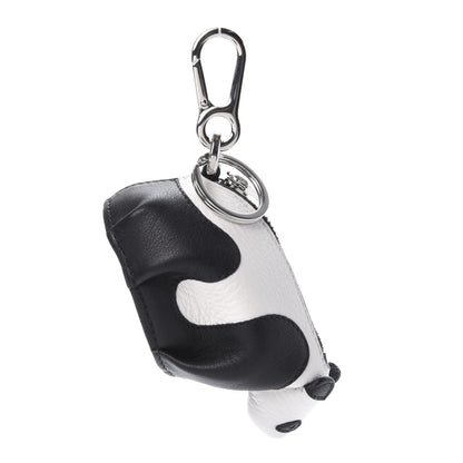 Loewe Calfskin Panda Coin Pouch Bag Charm Key Holder Black White 1 of 5