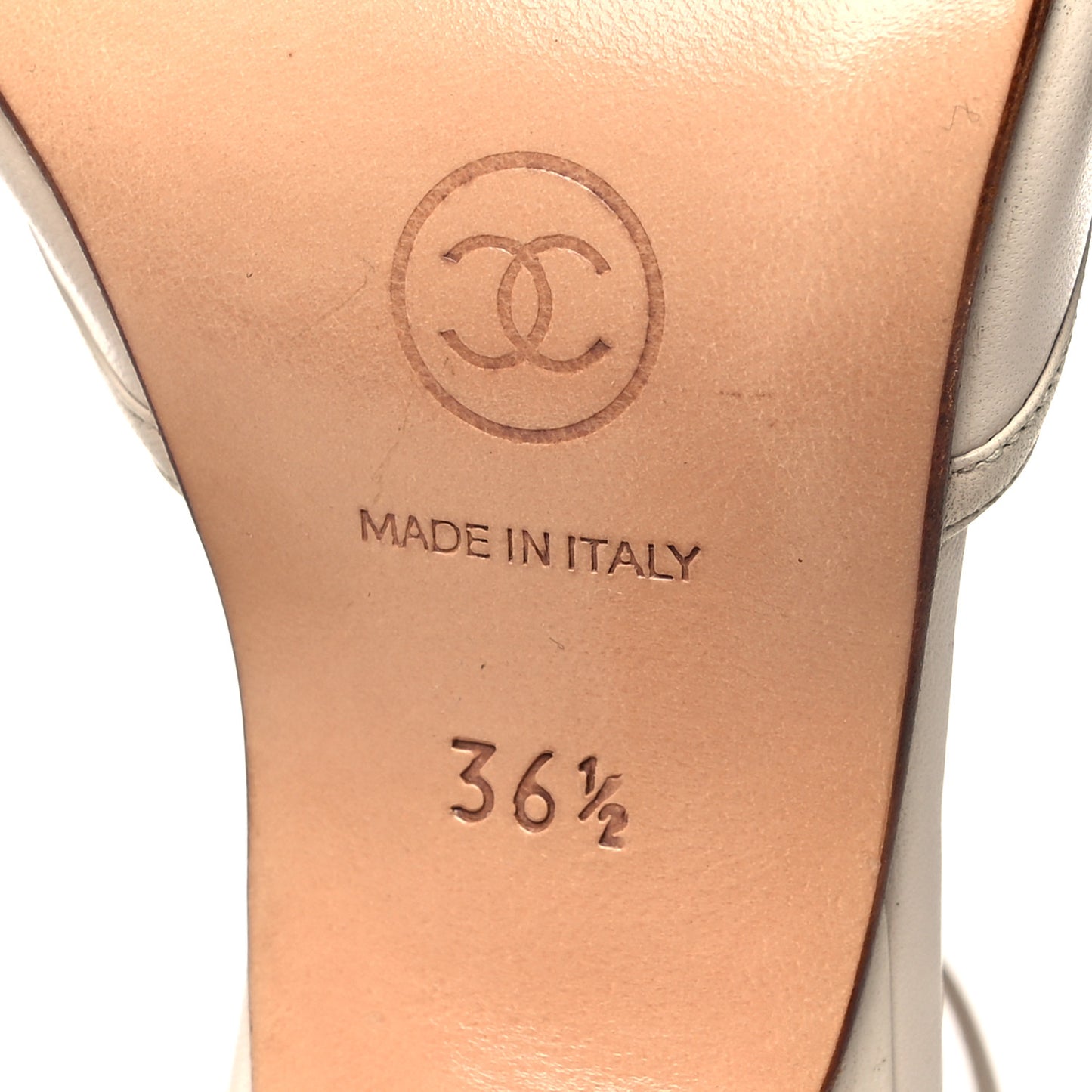 Lambskin CC Sandals 36 Beige Light Pink