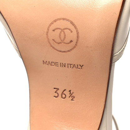 Chanel Lambskin CC Sandals 36 Beige Light Pink 6 of 10