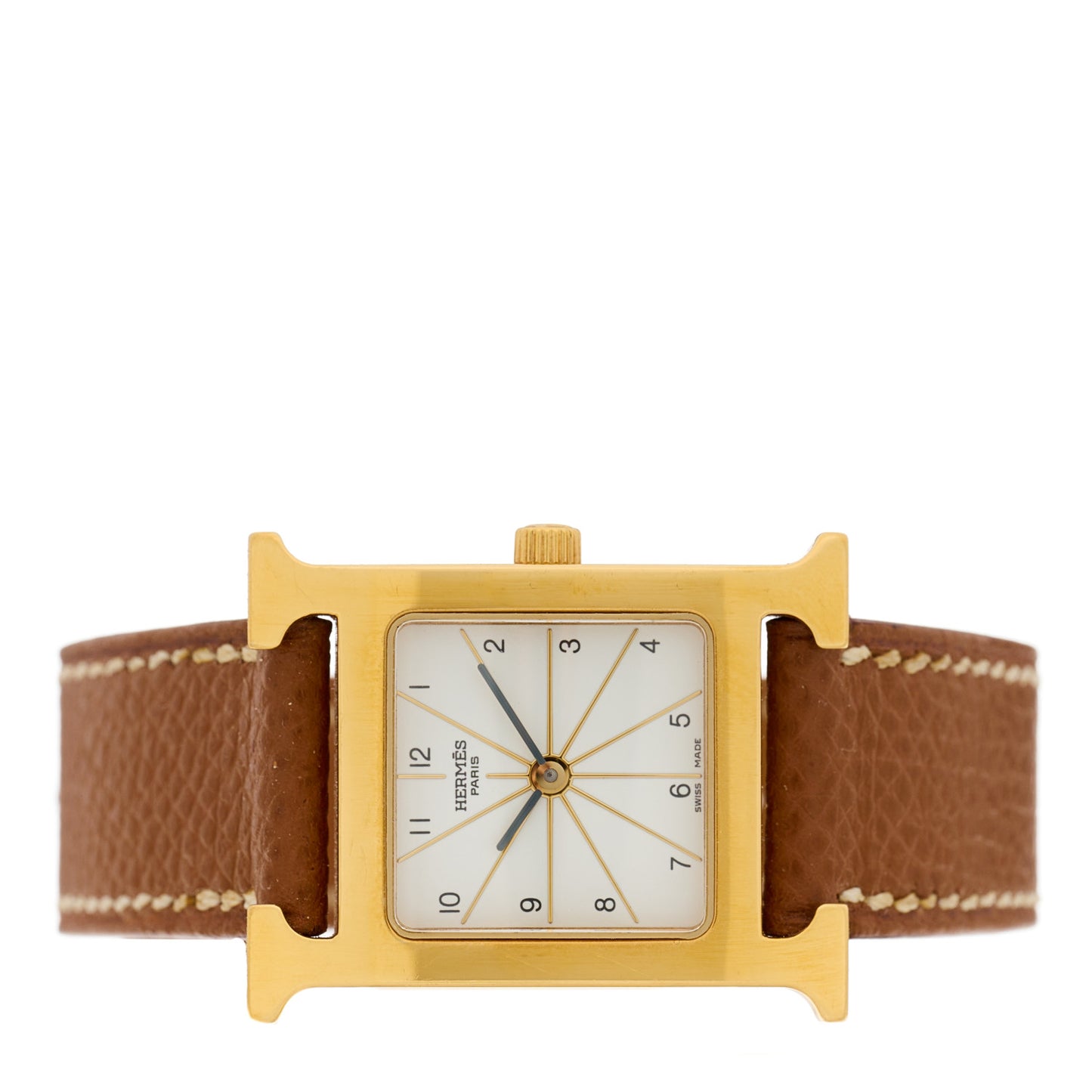 Stainless Steel Epsom 21mm Heure H Hour Quartz Watch Gold