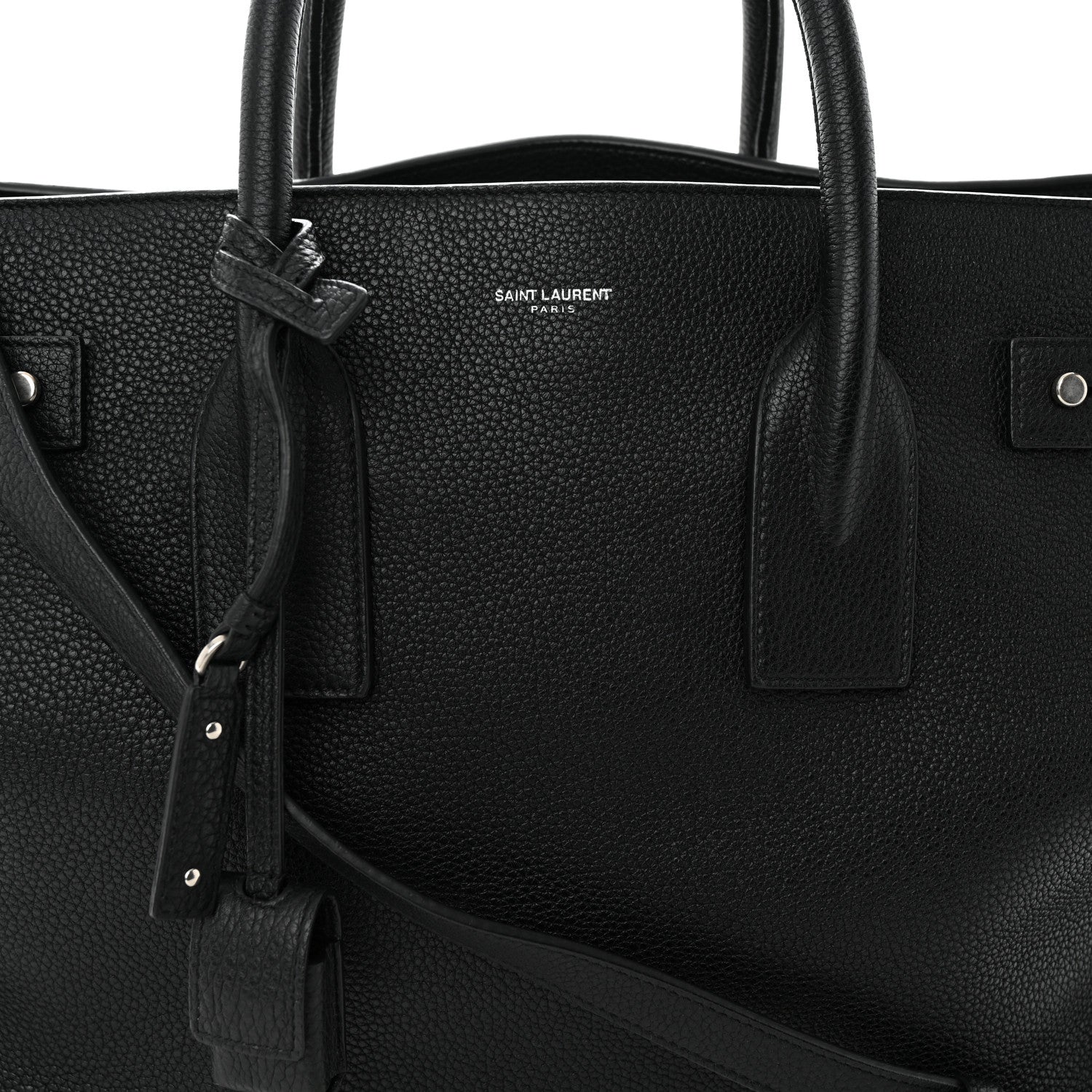 Saint Laurent Grained Calfskin Medium Souple Sac De Jour Black 8 of 10