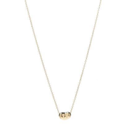 Tiffany 18K Yellow Gold 7mm Elsa Peretti Bean Pendant Necklace 1 of 8