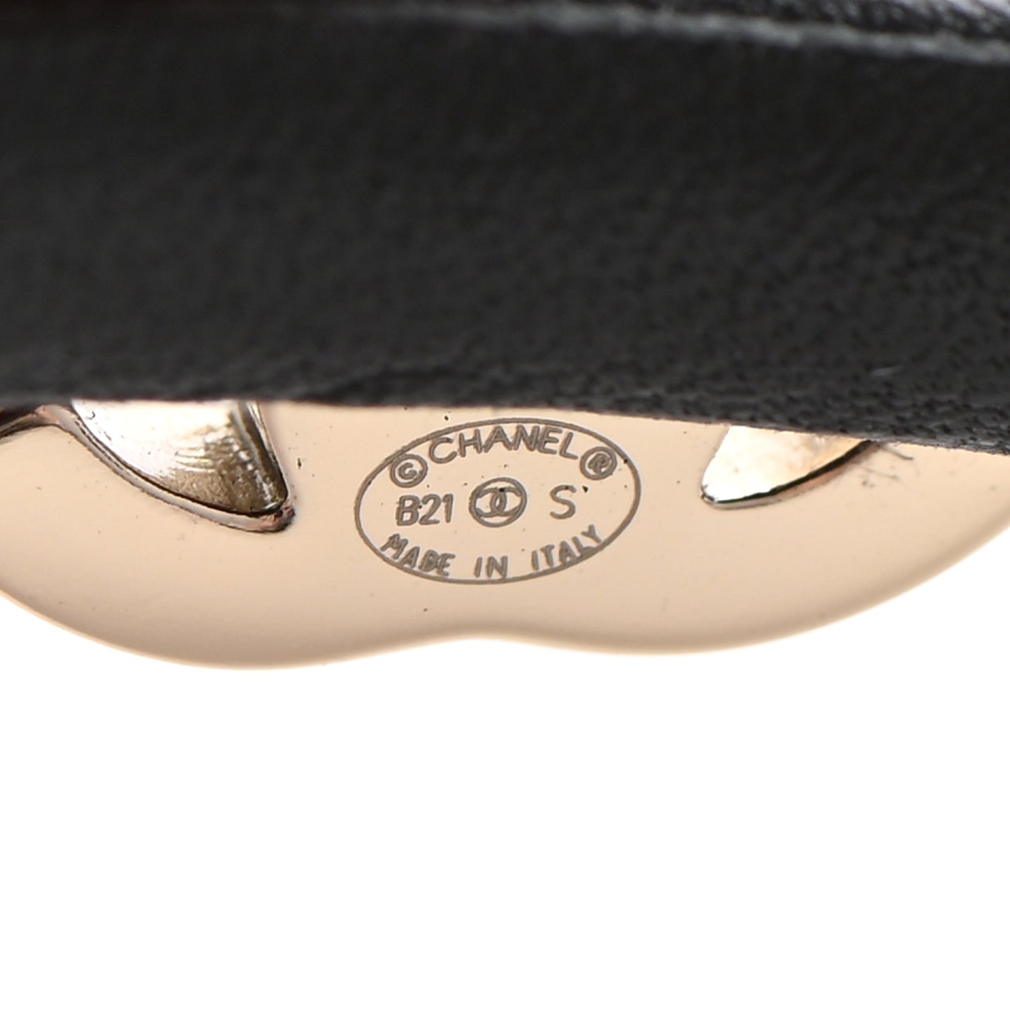 Metal Lambskin CC Turnlock Chain Headband Gold Black