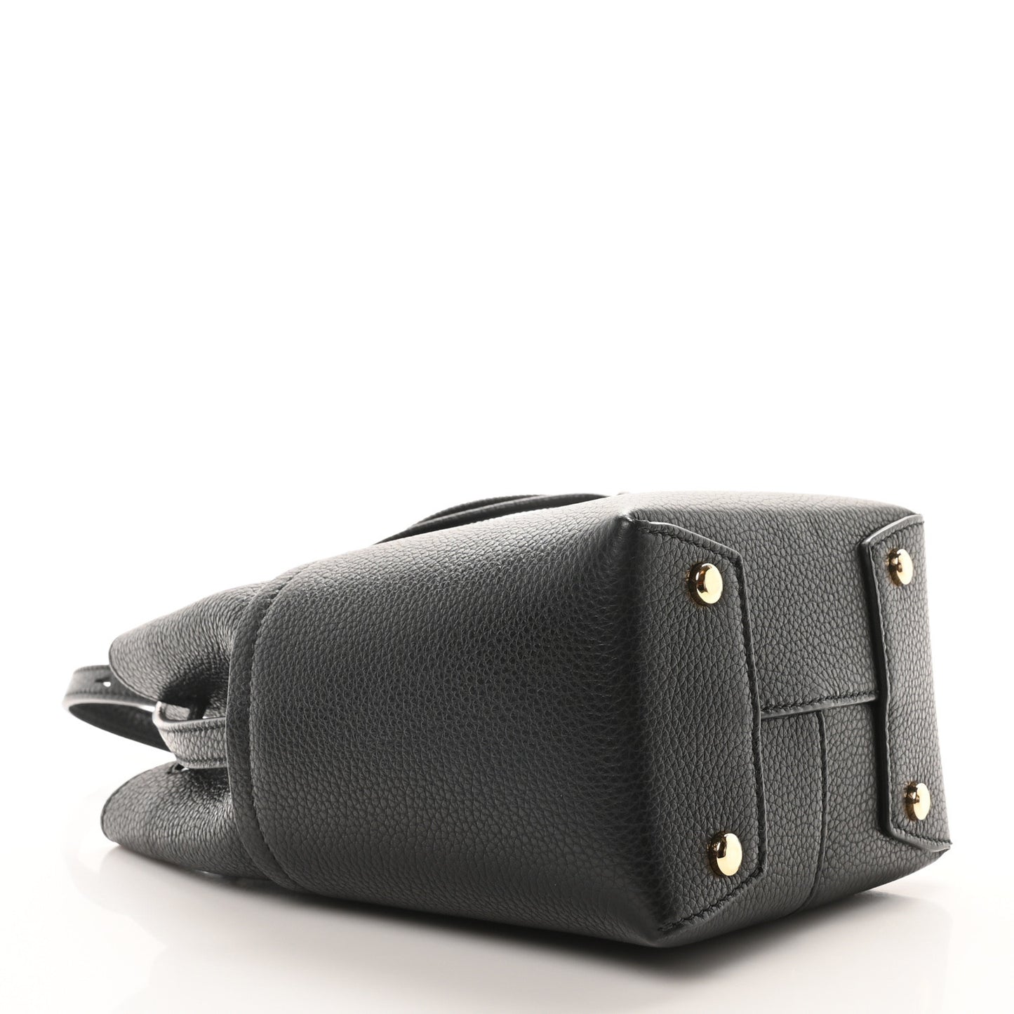 Grained Calfskin Mini Gancino Bucket Bag Black