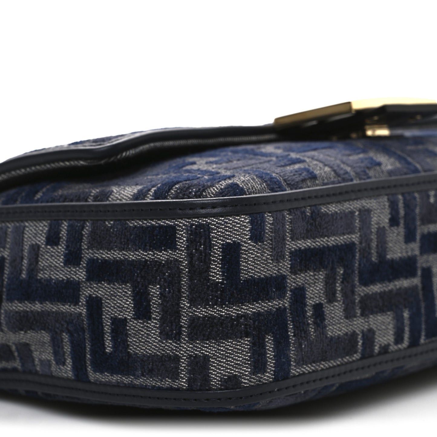 Chenille FF Embroidered Baguette Grigio Notte Flamingo