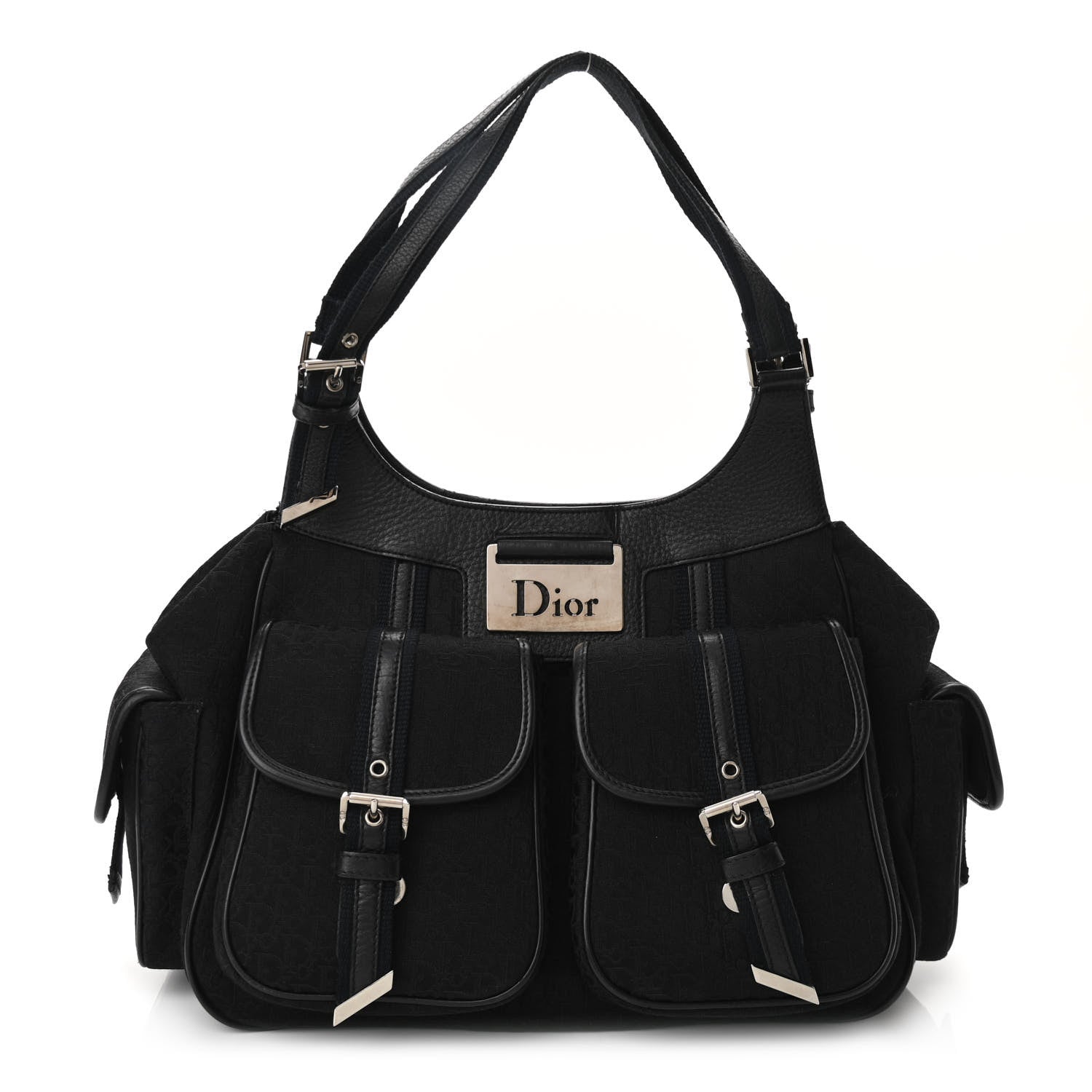 Christian Dior Monogram Pocket Satchel Black 1 of 10
