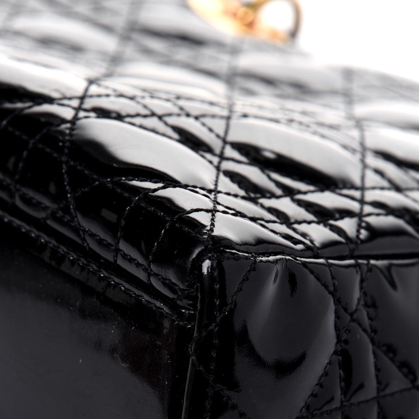 Patent Cannage Medium Lady Dior Black