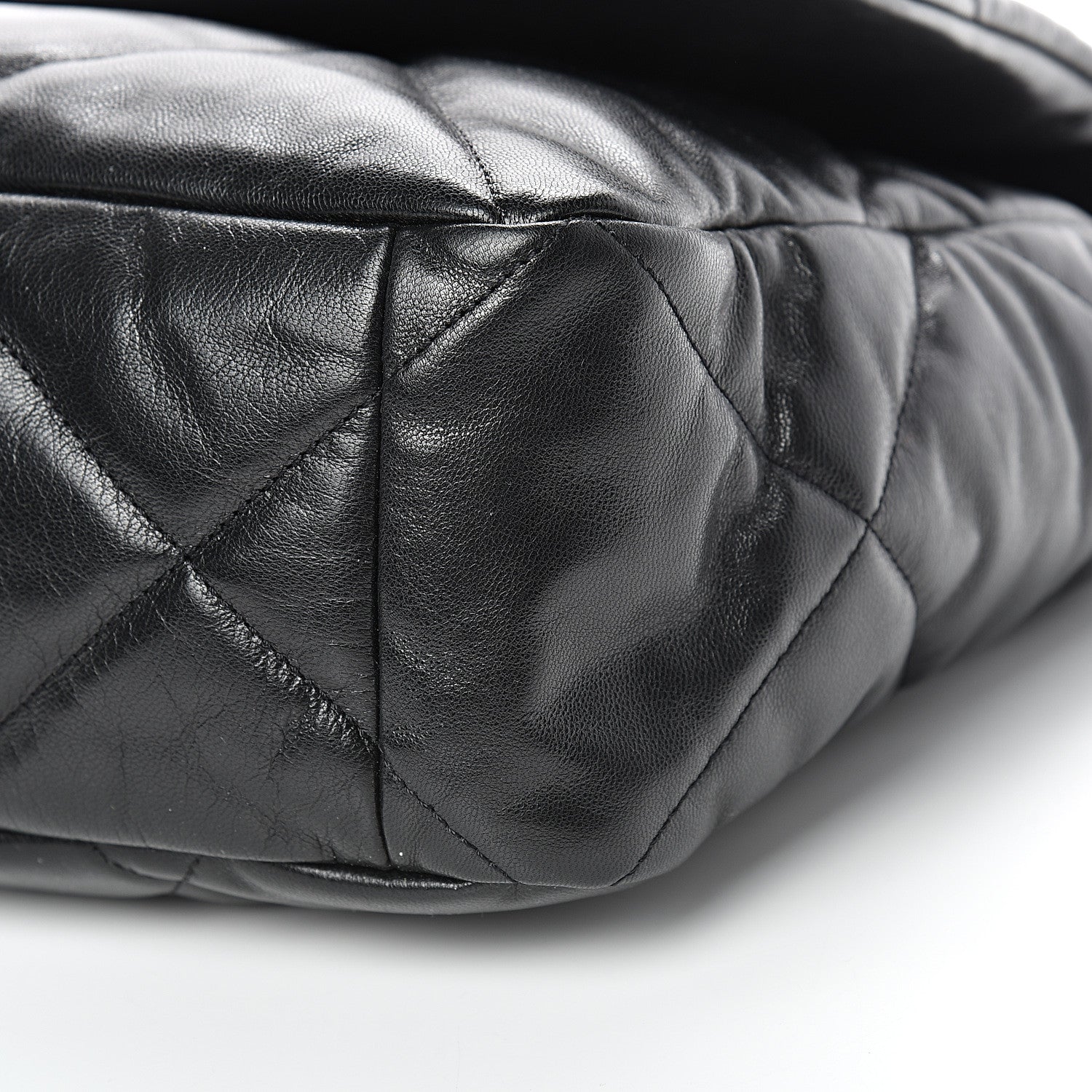 Chanel Goatskin Quilted Maxi 19 Flap Black 9 of 10