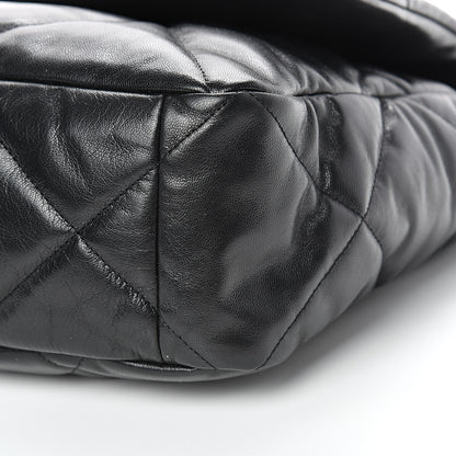 Chanel Goatskin Quilted Maxi 19 Flap Black 9 of 10