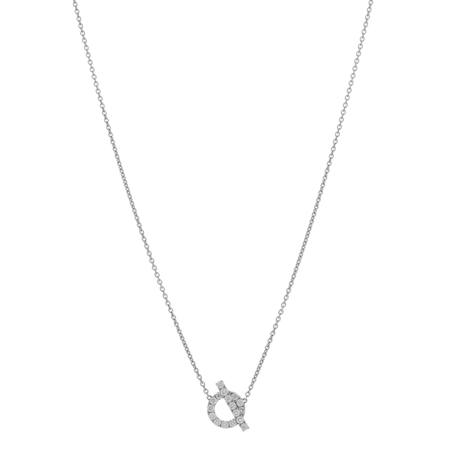 18K White Gold Diamond Finesse Pendant Necklace