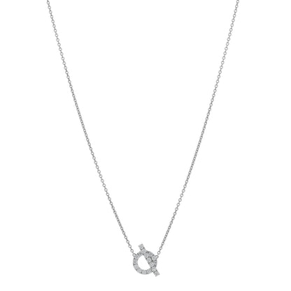 Hermes 18K White Gold Diamond Finesse Pendant Necklace 1 of 5