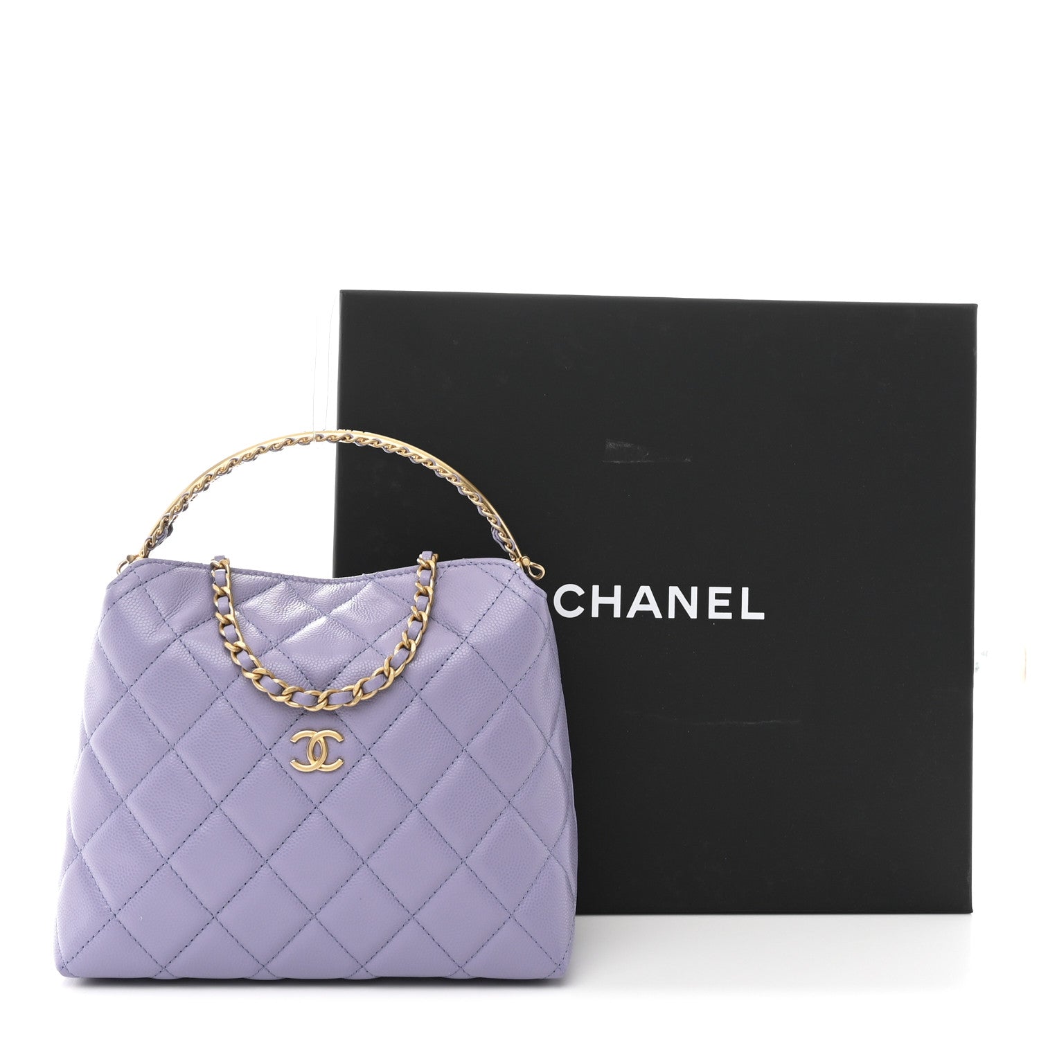 Chanel Caviar Quilted Chanel Way Clutch With Chain Light Purple 11 of 11