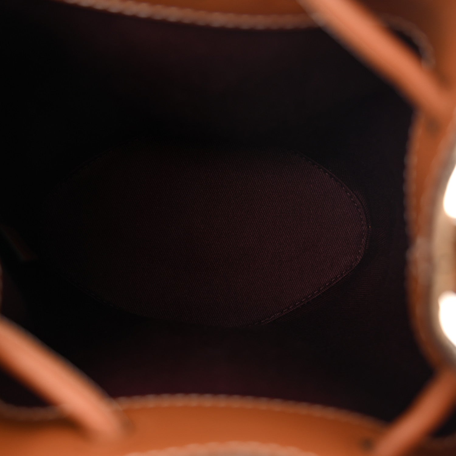 Burberry E-Canvas Vintage Check Mini Drawstring Bucket Bag Briar Brown 5 of 10