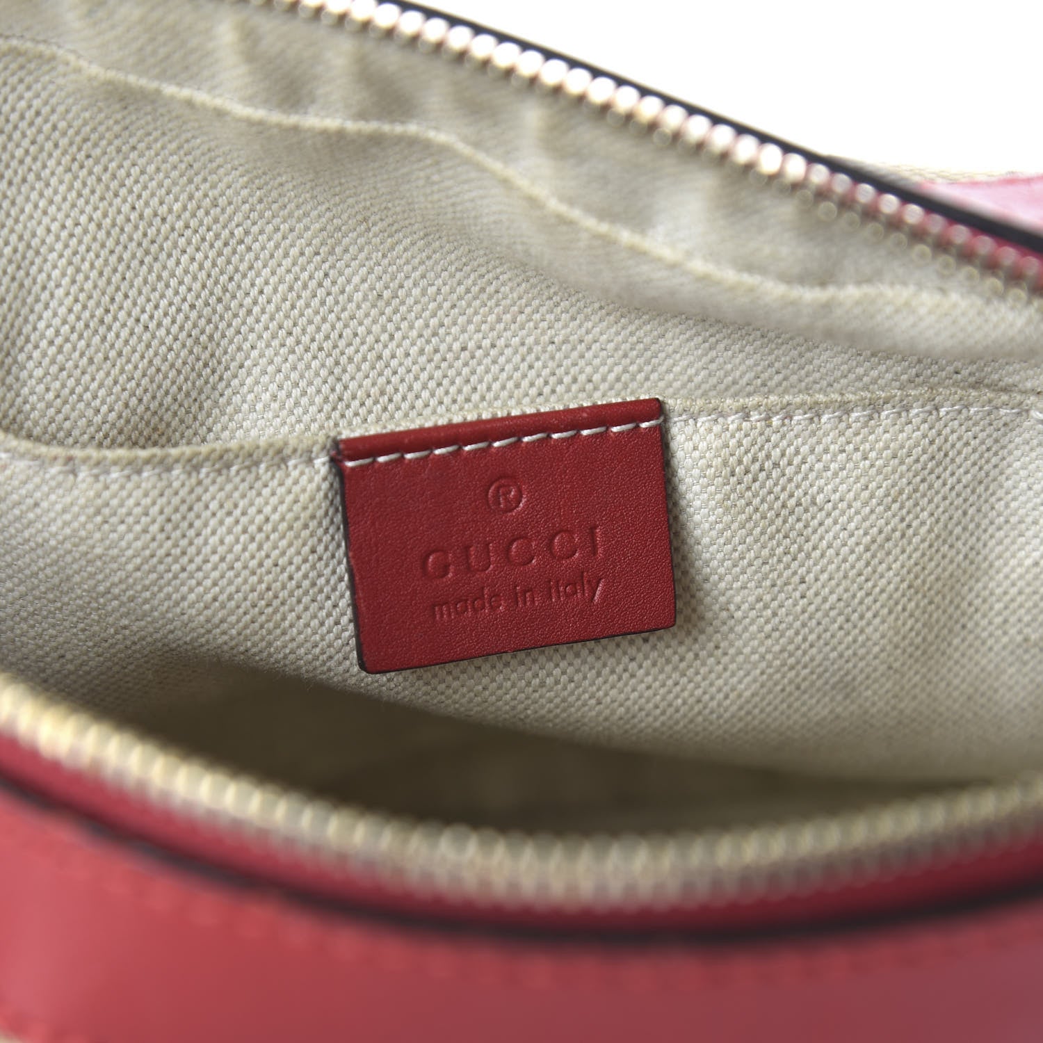 Gucci Monogram GG Supreme Web Small Webby Bee Shoulder Red 8 of 10