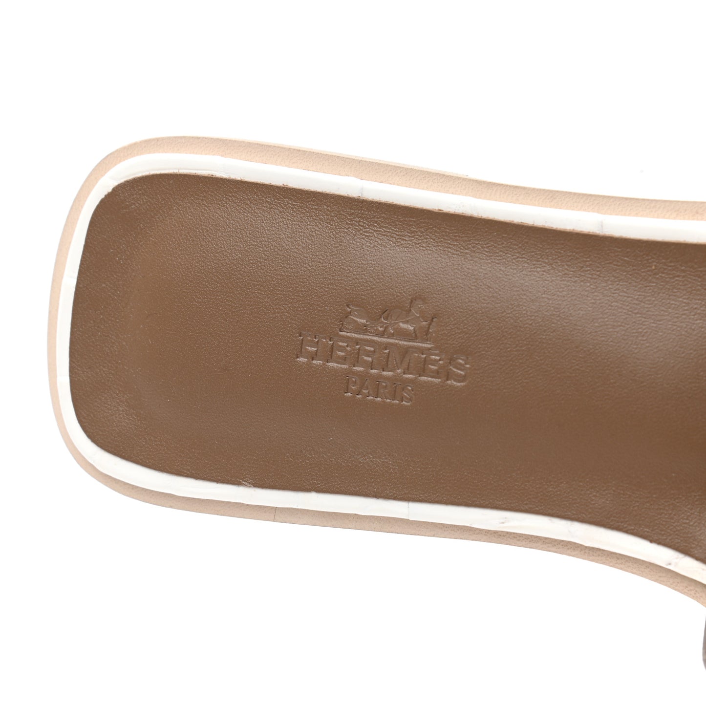 Matte Niloticus Crocodile Himalaya Oran Sandals 38 Blanc