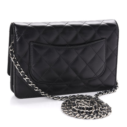 Chanel Lambskin Quilted Wallet On Chain WOC Black 3 of 12