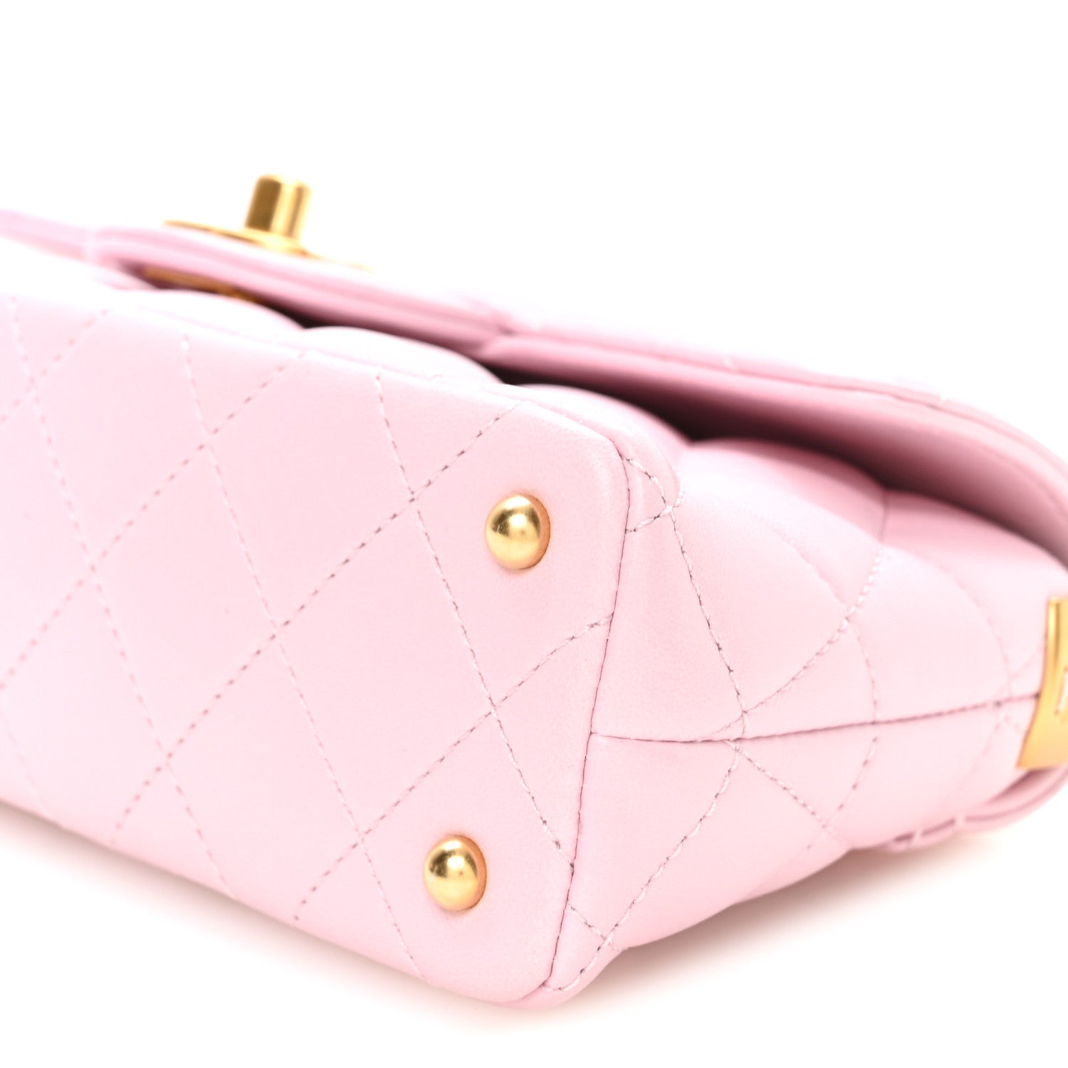 Chanel Lambskin Quilted Mini Flap Top Handle Bag Light Pink 10 of 11