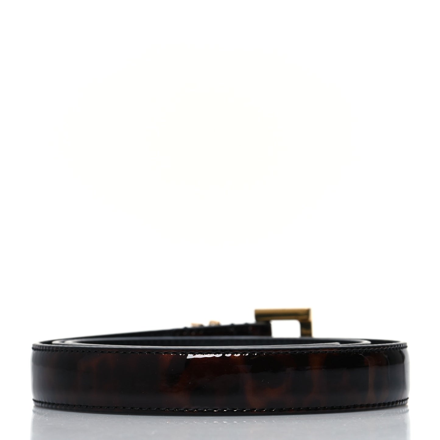 Patent Monogram Square Buckle Belt 85 34 Tortoiseshell