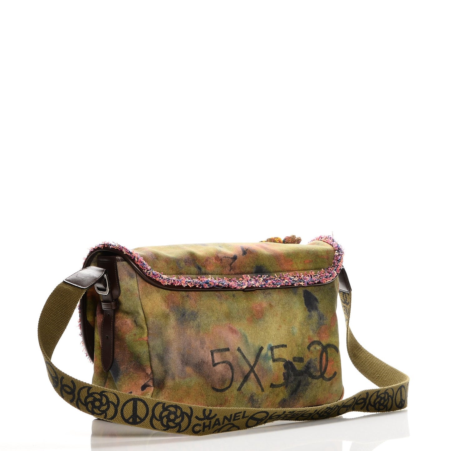 Washed Toile Large Graffiti On The Pavements Messenger Khaki Multicolor
