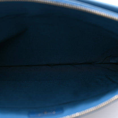 Chanel Lambskin Quilted Large Flap Cosmetic Case Blue 4 of 11