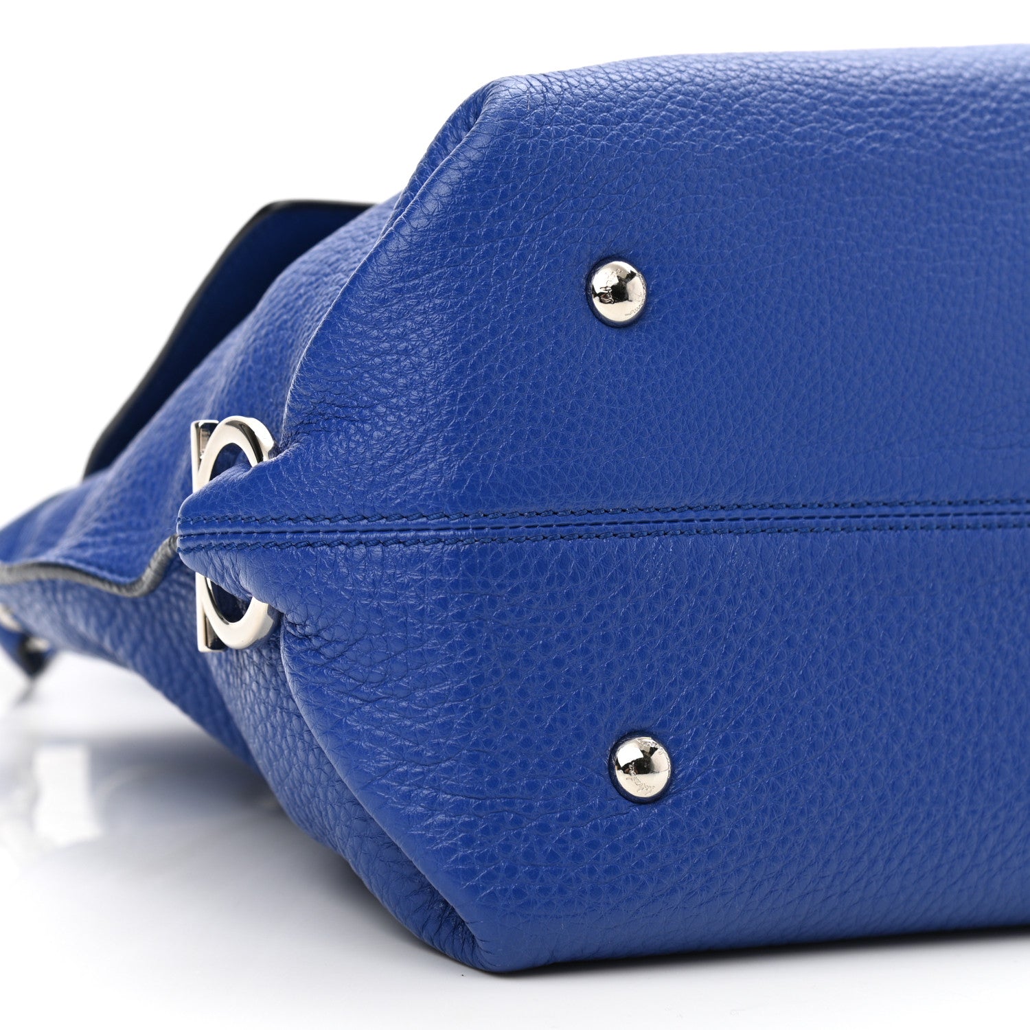 Salvatore Ferragamo Grained Calfskin Sofia Satchel Blue 9 of 12