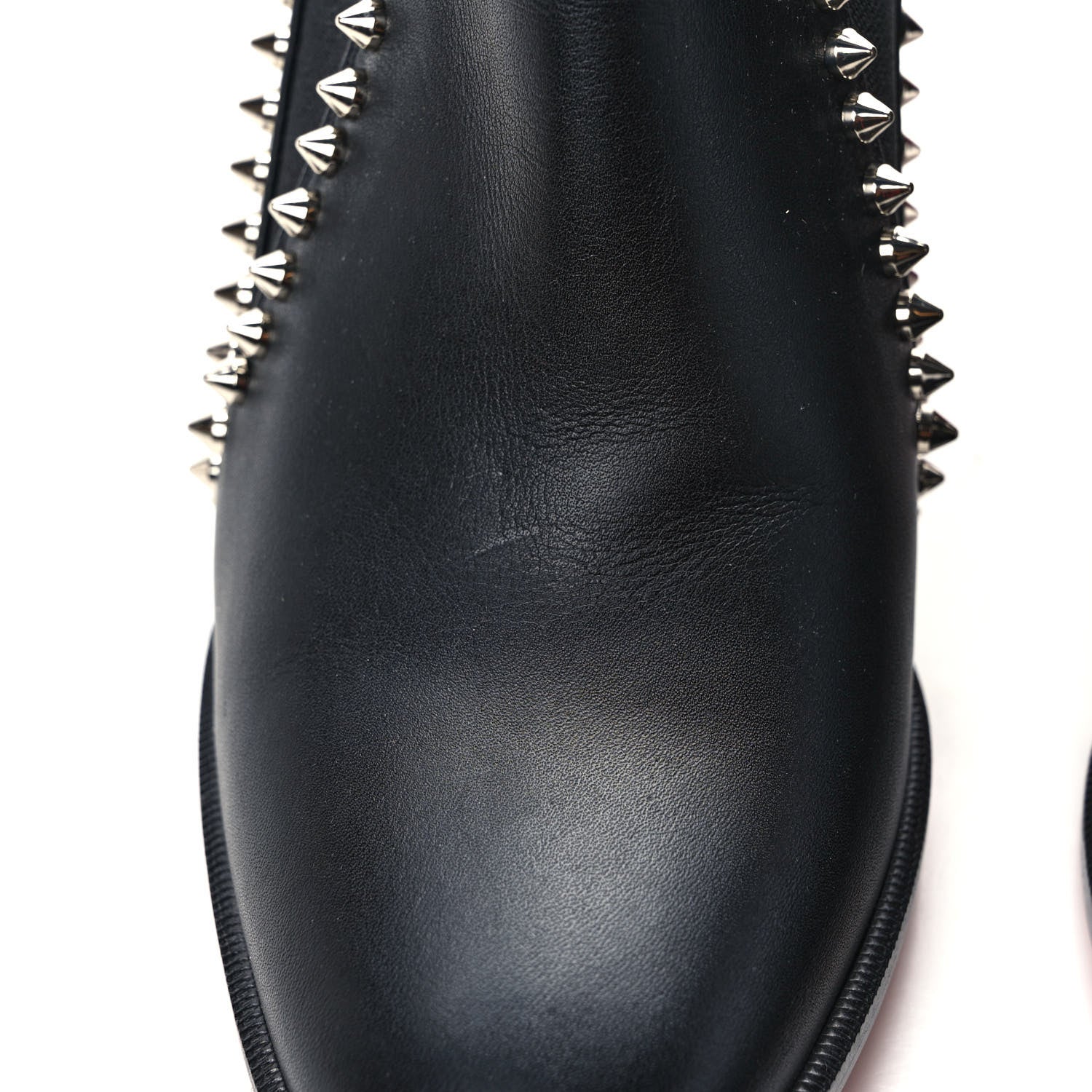 Christian Louboutin Calfskin Spikes Chelsea Outline Boots 37.5 Black 8 of 8