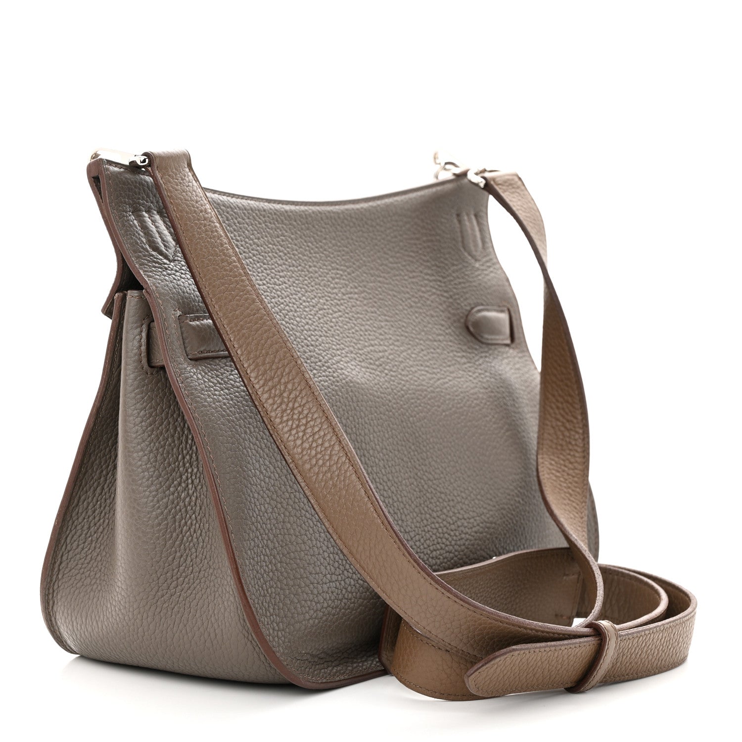 Hermes Taurillon Clemence Bi-Color Jypsiere 28 Etain Etoupe 3 of 12