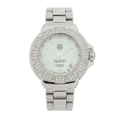Tag Heuer Stainless Steel Diamond Bezel 35mm Formula 1 Lady Quartz Watch White WAC1215-0 1 of 4