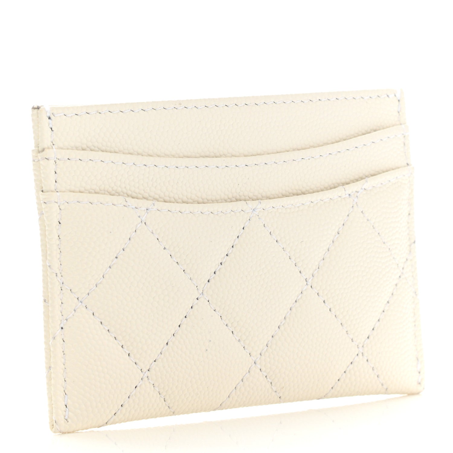 Chanel Caviar Quilted Card Holder White 3 of 8
