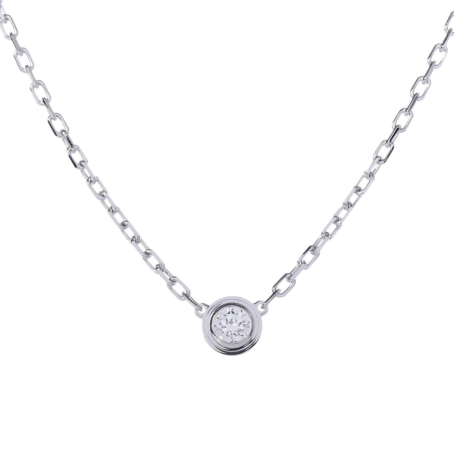 18K White Gold Diamond SM D'Amour Pendant Necklace