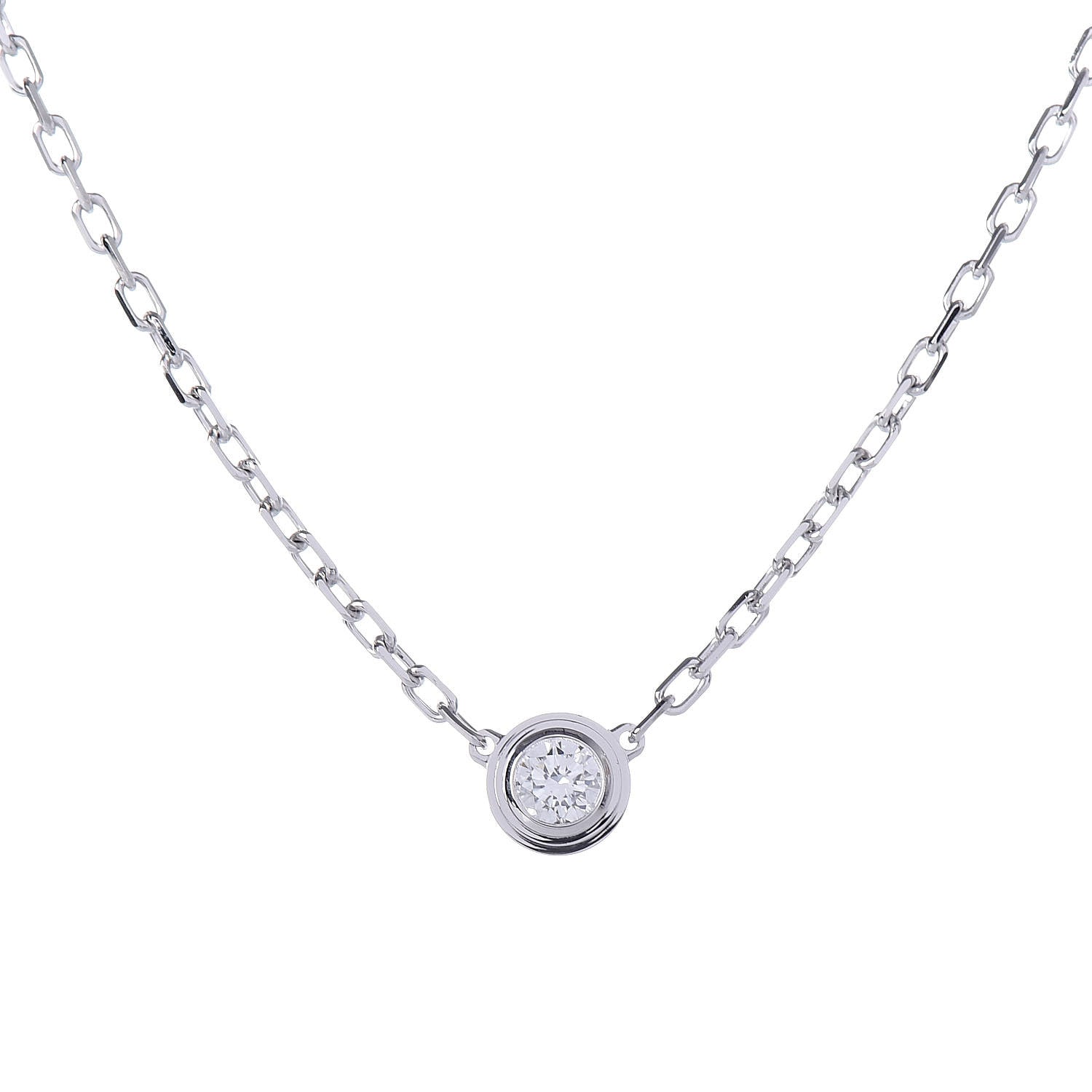 Cartier 18K White Gold Diamond SM D'Amour Pendant Necklace 4 of 6
