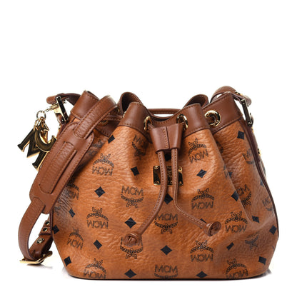 MCM Visetos Essential Drawstring Bucket Bag Cognac 1 of 5
