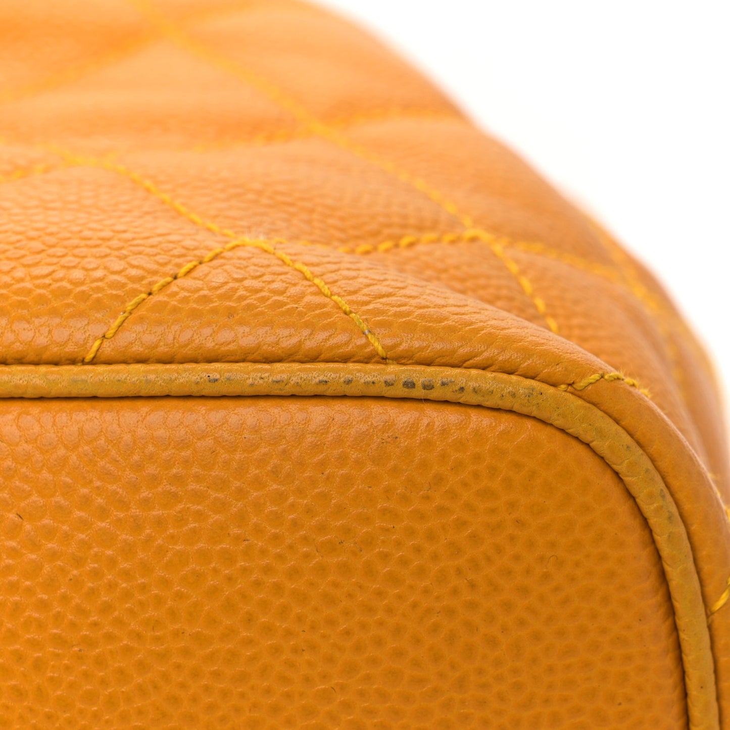 Caviar Quilted Drawstring Backpack Yellow