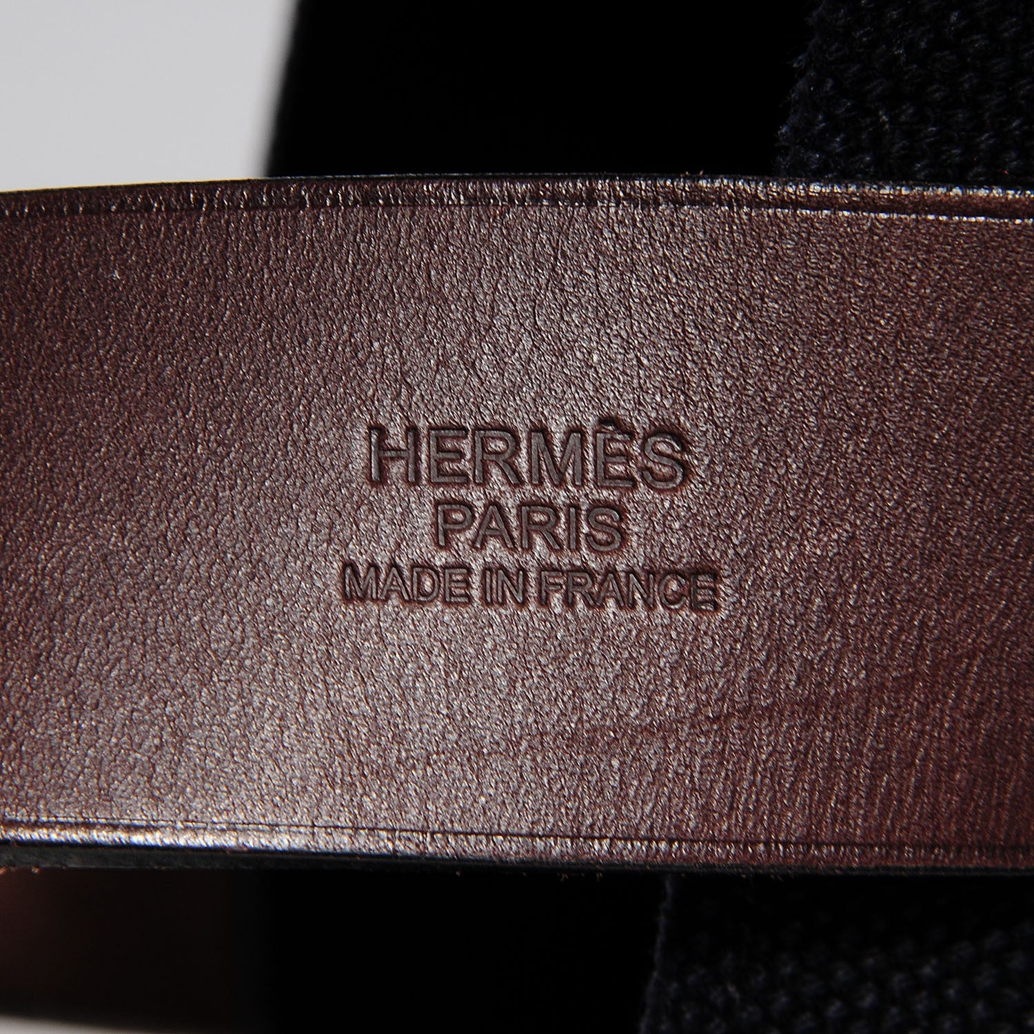 Hermes Canvas Calfskin Etriviere Shopping Tote Black 6 of 8