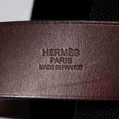 Hermes Canvas Calfskin Etriviere Shopping Tote Black 6 of 8