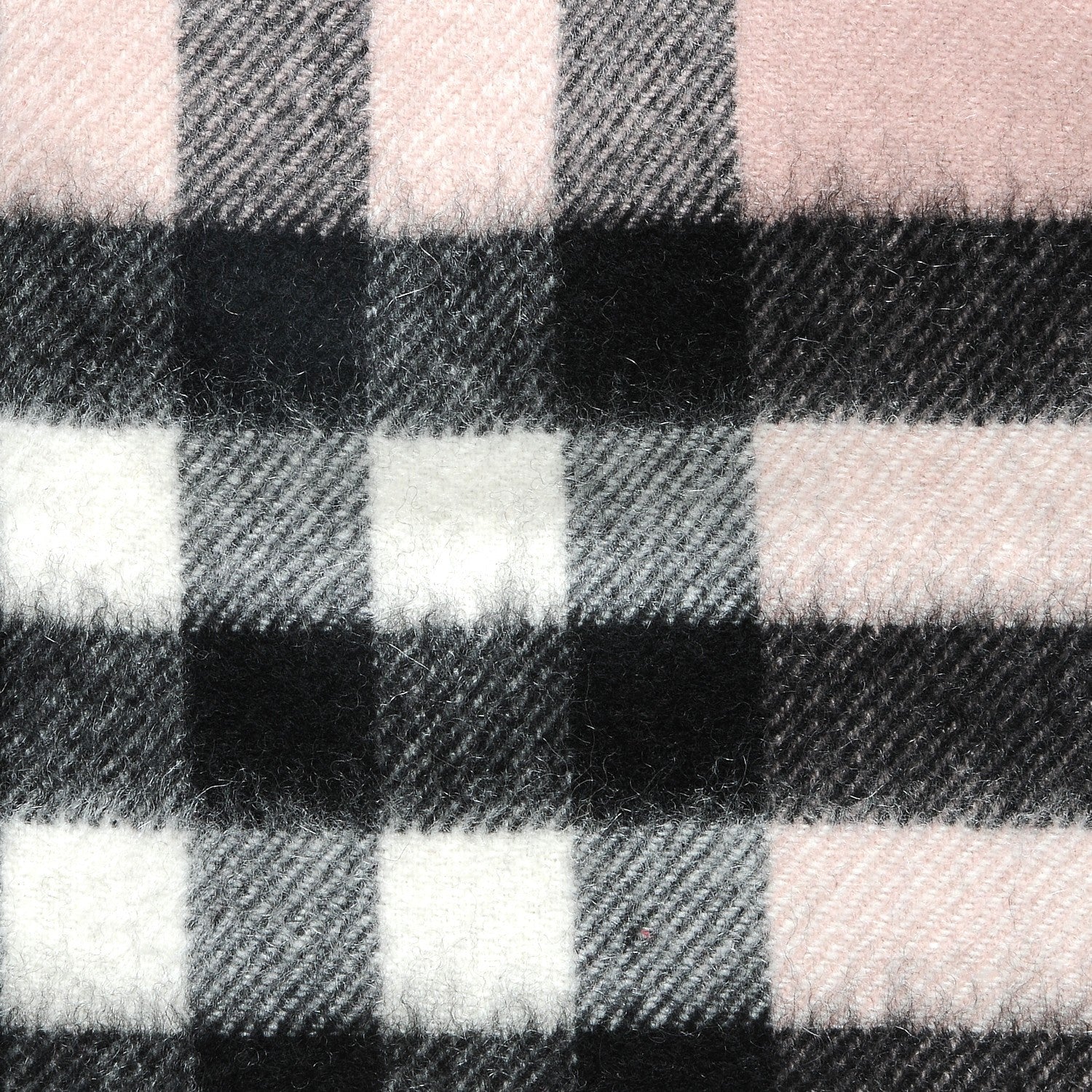 Burberry Cashmere Giant Heritage Check Fringe Scarf Ash Rose 2 of 3