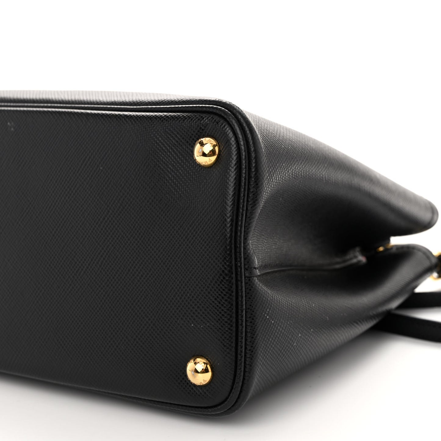 Saffiano Cuir Small Double Bag Black Fuoco