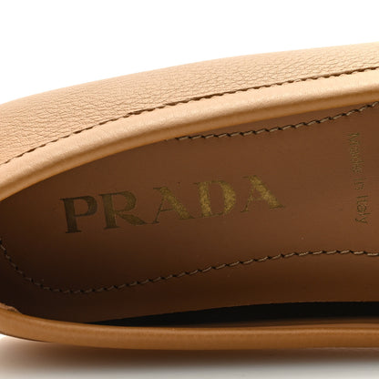 Prada Cervo Triangle Driving Loafer 37.5 Naturale 7 of 7