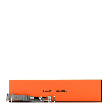 Hermes Rubber 42mm Deployment Buckle Kilim Apple Watch Single Tour Band Gris 5 of 5