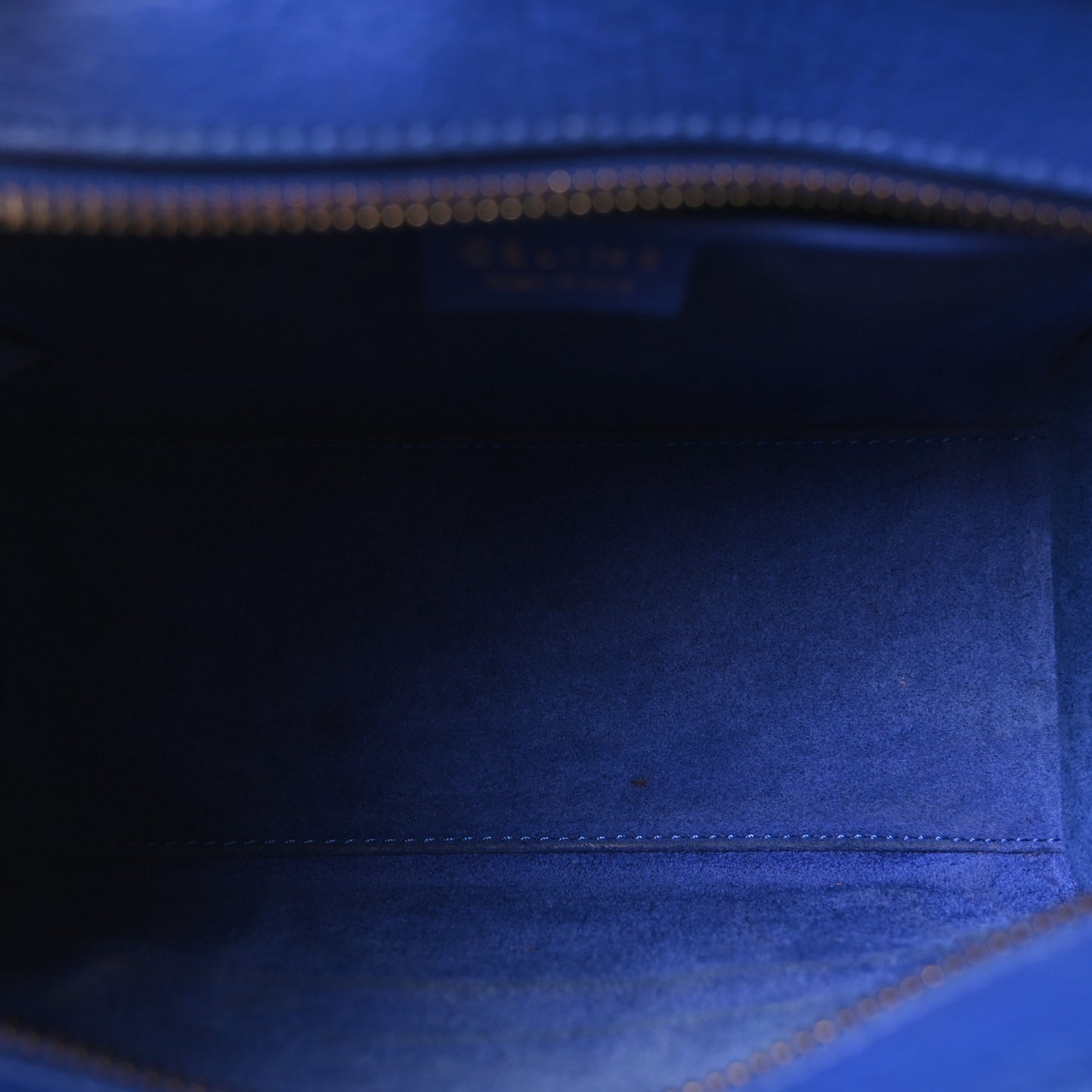 Drummed Calfskin Nano Luggage Indigo