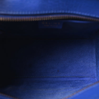 Celine Drummed Calfskin Nano Luggage Indigo 5 of 9