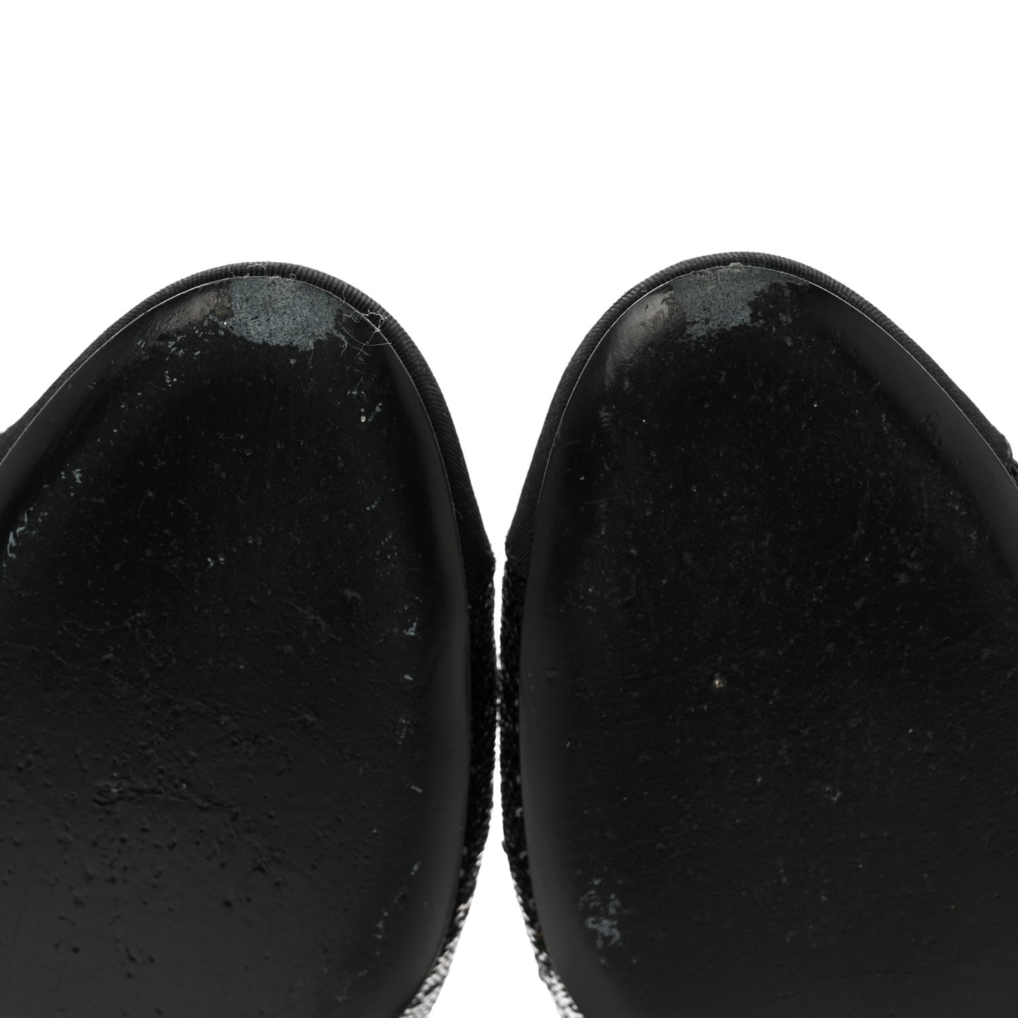Sequin Grosgrain CC Cap Toe Ankle Flat 35.5 Black