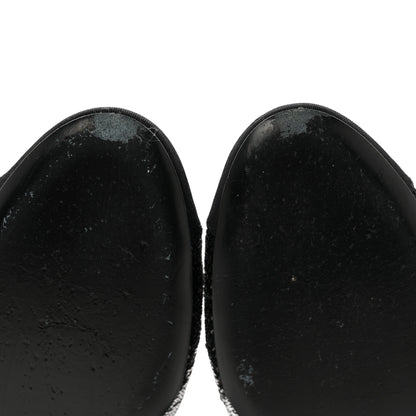 Chanel Sequin Grosgrain CC Cap Toe Ankle Flat 35.5 Black 10 of 11